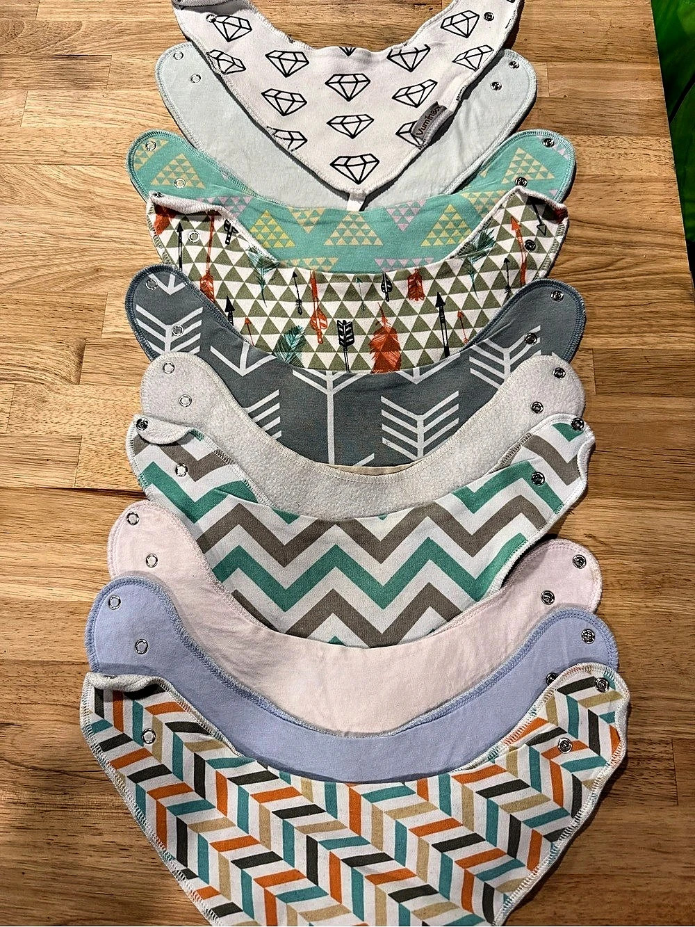 VuminBox Baby Bandana Drool Bibs Set Gray & Blue